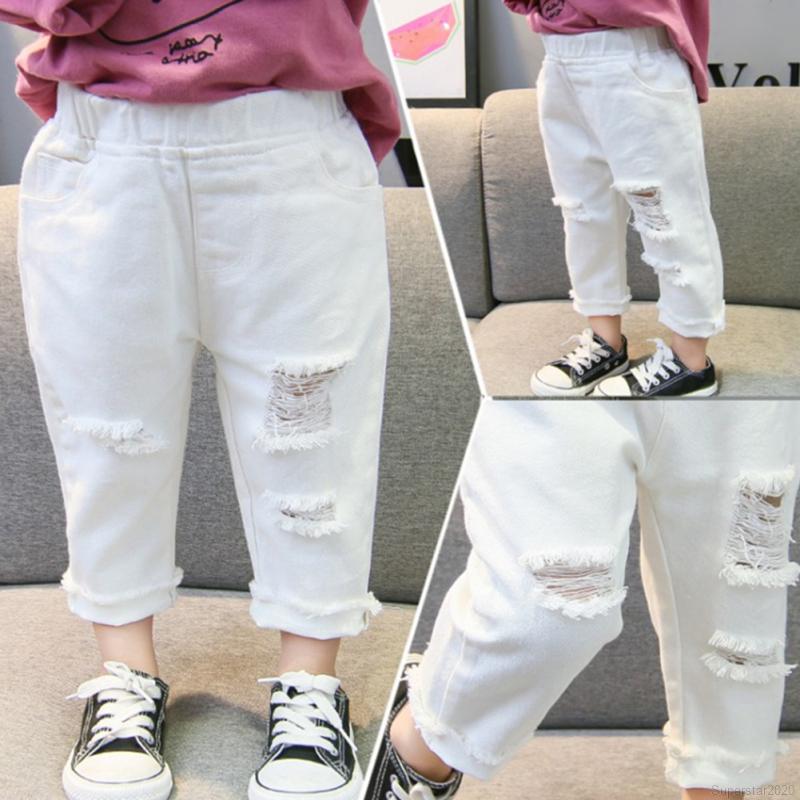 fondo Regresa Revocación Superstar] 1-7Y Jeans Pantalones Niños Y Niñas De Cintura Media Casual  Color Sólido Blanco Para De 1 A 7 Años | Shopee Chile