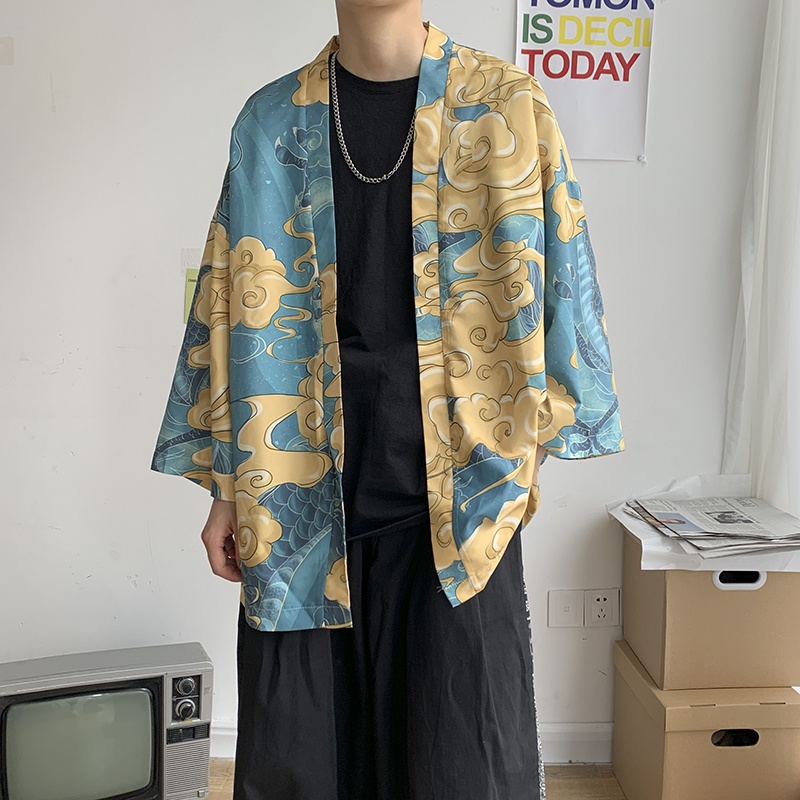 Camisa Japonesa Hombres kimono geisha Nueva Llegada Ropa Calle harajuku |  Shopee Chile
