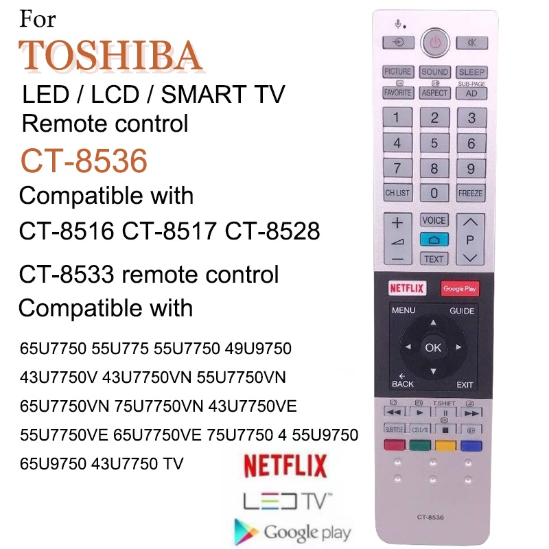  Mando a distancia de repuesto para televisores Toshiba