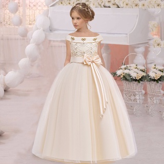 2022 Vestido De Fiesta Elegante Blanco Dama De Honor Princesa Niños Vestidos Para Niñas Ropa 10 12 Años | Shopee Chile