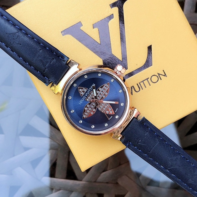 LV Reloj De Pulsera Para Mujer Calendario De Cuarzo Correa De