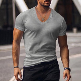 Camiseta de hombre ajustada cuello en V