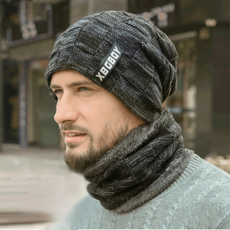 Gorro De Invierno Sombrero De Burbujas Conjunto De Cuello Lana Punto Para Hombre Skullies Gorros Frios Sombreros Para Hombres Shopee Chile