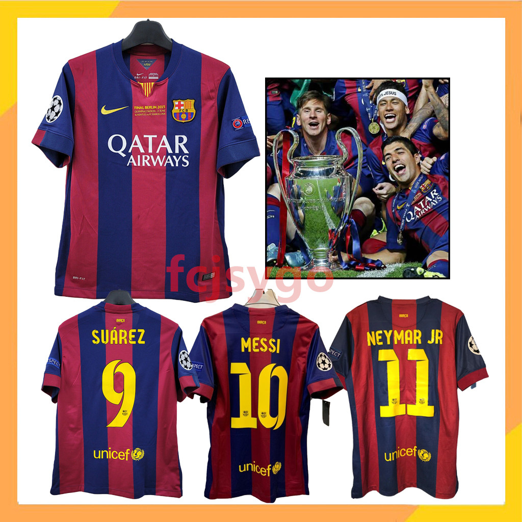 Camiseta De Fútbol retro 14 15 barcelona messi neymar jr home final Hombre  s-xxl