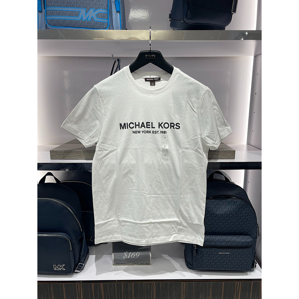 Michael Kors/Polera De Manga Corta De Algodón Puro Para Hombre Con  Estampado Simple Y Cuello Redondo