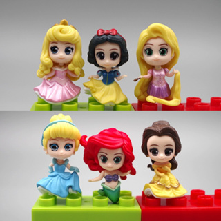  Disney Princesas Rapunzel, Bella, Ariel, Cenicienta, Aurora y  Mérida 3 Mini muñeca Set de 6.: Juguetes y juegos