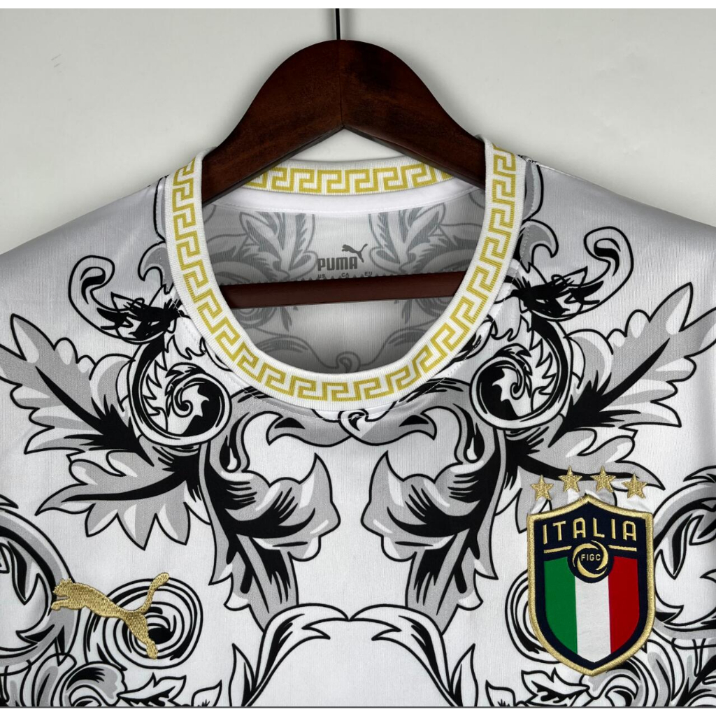 23/24 Italia Versace Camiseta De Fútbol Blanca Edición Especial