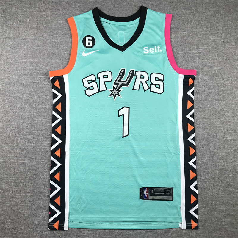 Camiseta De Baloncesto Para Hombre San Antonio Spurs Victor Wembanyama 2023nba Teal Jersey 8907