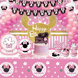 Globos De Minnie Mouse Decoracion Topper Banner Para Cumpleaños Niña 6  Meses Set