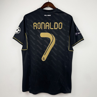 11-12real Madrid visitante camiseta negra réplica No. 7 Cristiano ...