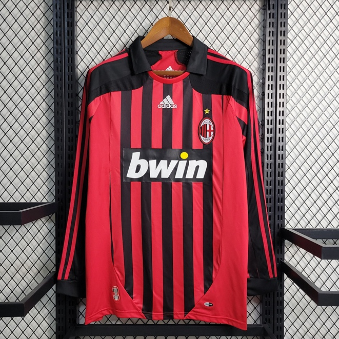 A.C. Milan 2007 2008 Version Retro AC local Polera De Futbol De Manga Larga Shopee Chile