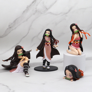 Demon Slayer Figura Conjunto Tanjirou Nezuko Kimetsu No Yaiba Figuras De  Acción Original Japón Anime PVC Modelo Coleccionable Juguetes Regalos