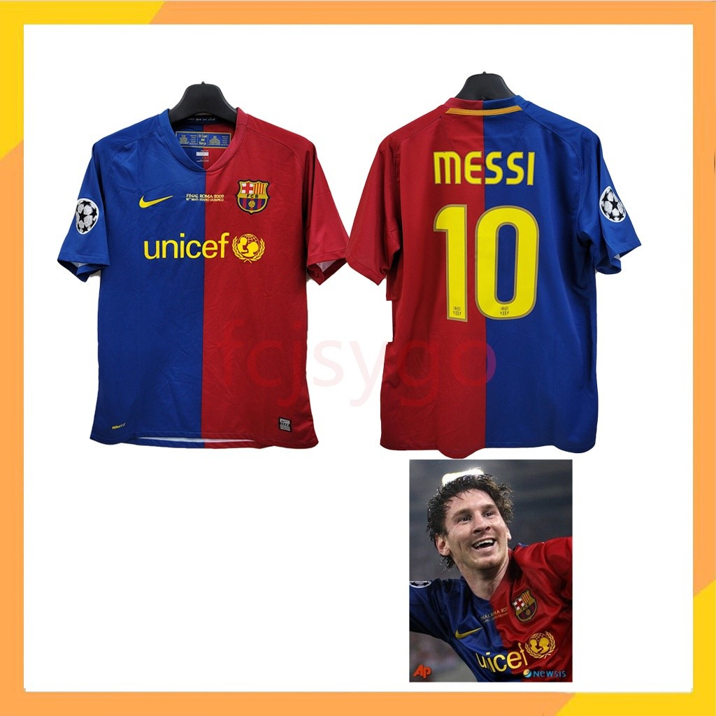 Camiseta De Futbol Local Del Barcelona 2009 Messi Retro Edicion Final