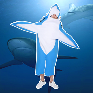 Pijama De tiburón para Mujer, manta usable, saco De dormir