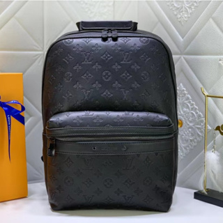 [Listo Para Enviar] Original De Alta Calidad Louis Vuitton LV Negro A  Cuadros De Cuero Impreso Casual Bolso De Los Hombres Mochila