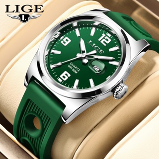 LIGE Reloje Hombre Correa De Cuero Impermeable Analógico Reloj De Cuarzo  Calendario Luminoso Hombres Moda Casual Pulser Reloj