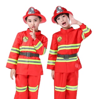 Disfraz de bombero para niños con casco de bombero y chaleco de jefe de  bomberos para niños de 3 a 6 años, color amarillo