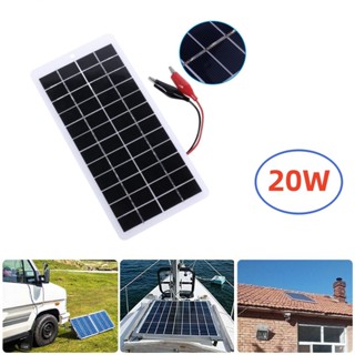 Panel solar, 5W 12V Módulo solar portátil de alta eficiencia Panel de  energía solar policristalino con interfaz de CC, panel de cargador solar de