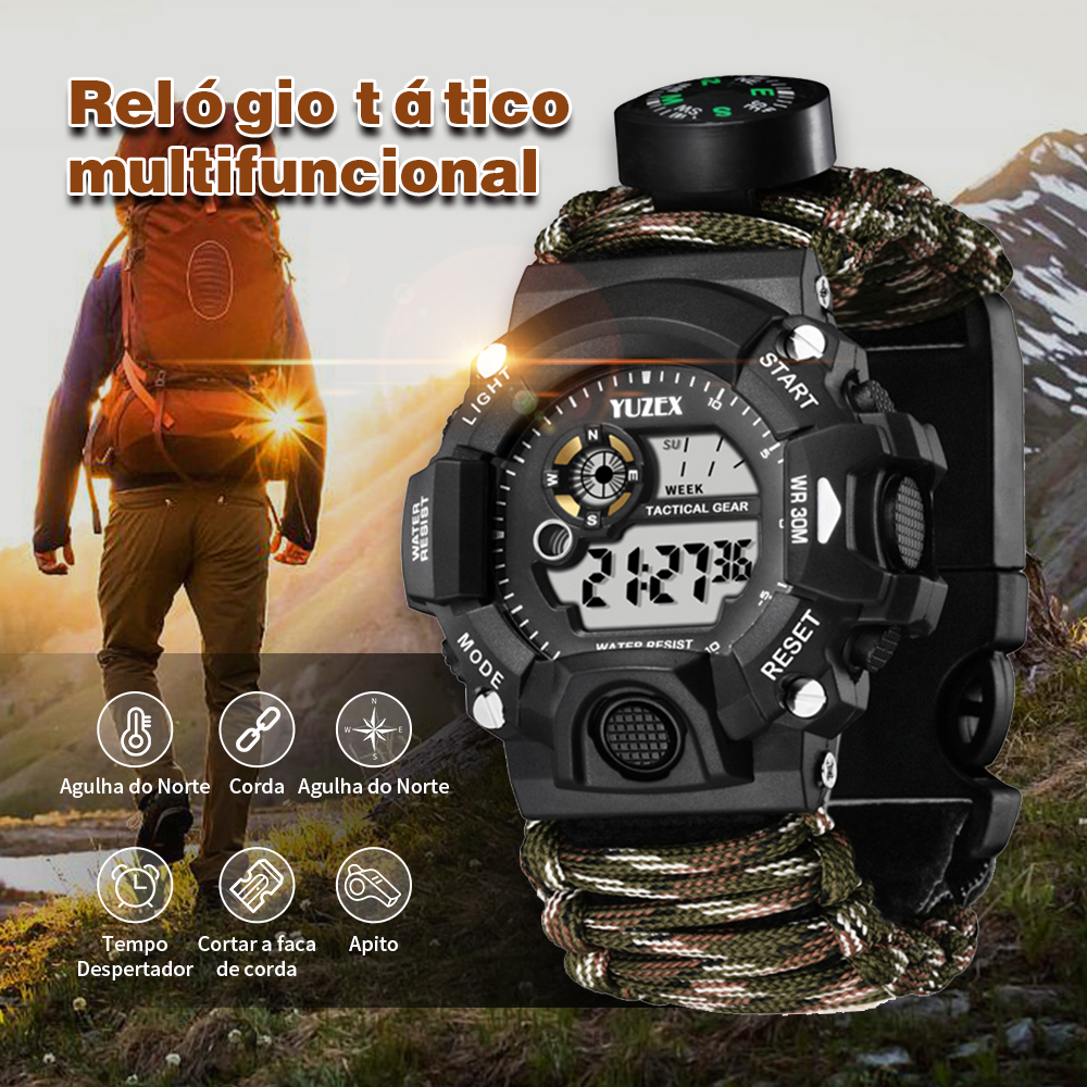 Reloj deportivo analógico para hombres Reloj militar Al aire libre De doble  pantalla impermeable Reloj táctico del ejército