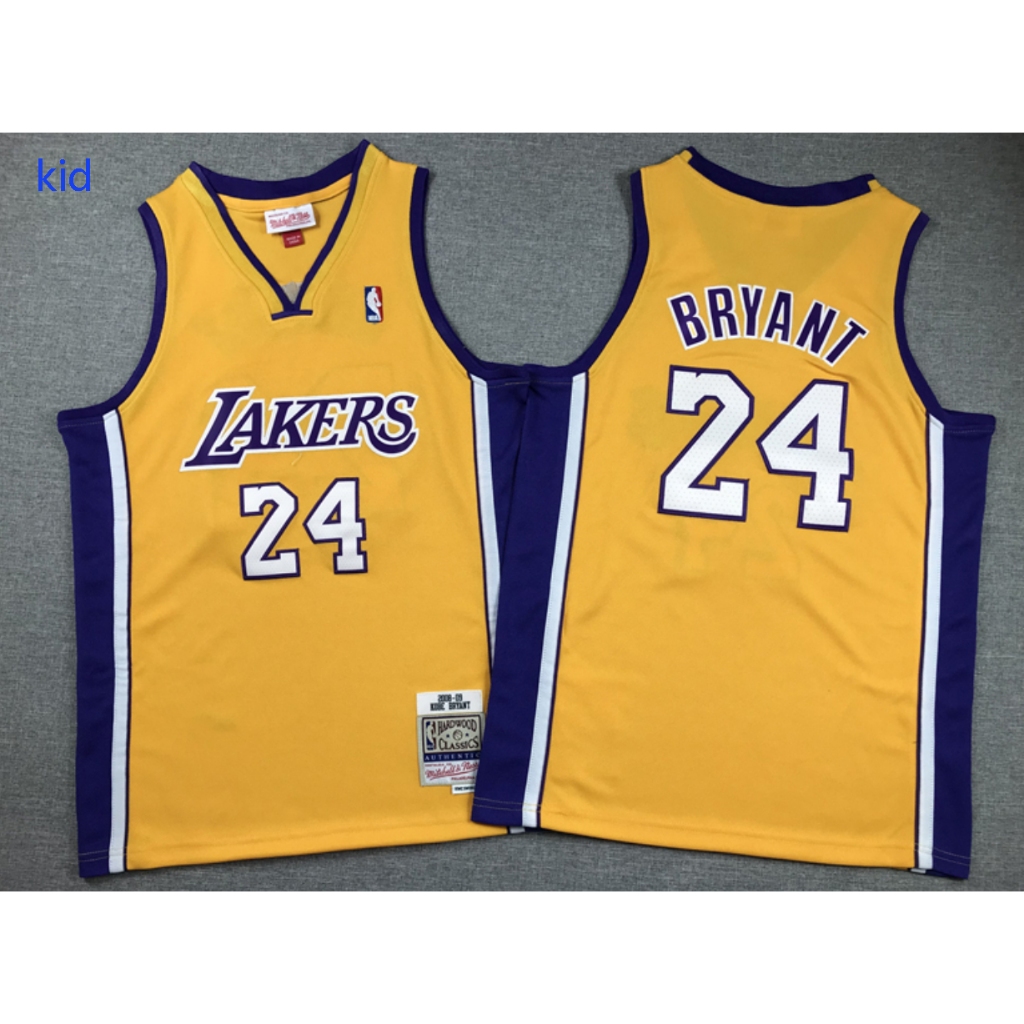 Nino Ninos Pequenos Nuevos Los Angeles Lakers 24 Kobe Bryant V Cuello Bordado Polera De Baloncesto retro Amarillo Shopee Chile