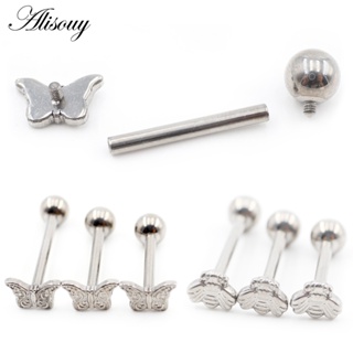 Barbell 14g Titanio Lengua Piercing Pezón Lengua Industrial