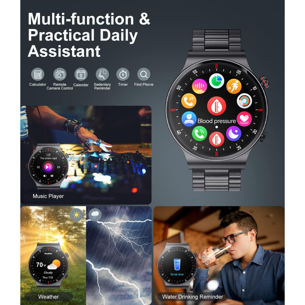 LIGE Original Smart watch Hombres Pantalla Tactil Completa Deportes fitness Reloj Bluetooth Es Adecuado Para Android ios Shopee Chile