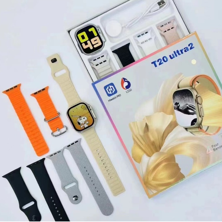 Product image (4 Correas) 2024 Nueva Serie 9 Smartwatch T20 Ultra 2 Carga Inalámbrica PK T800 3