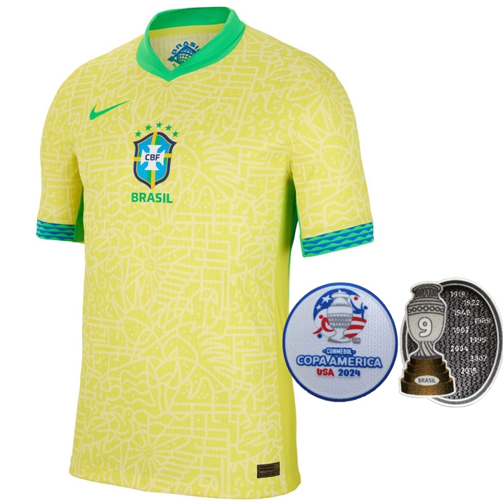 Brasil 2024 Copa America Home Away Polera De Futbol Amarilla NEYMAR Shopee Chile