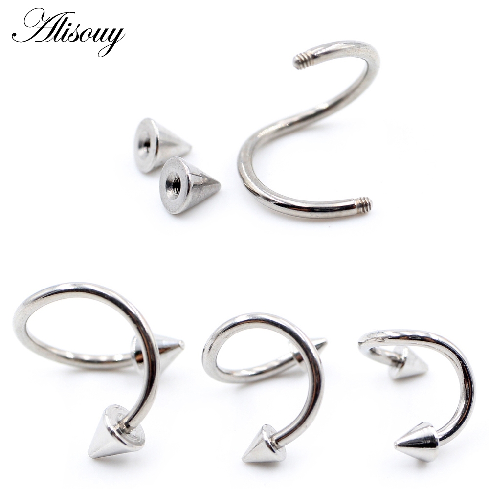 2 Piezas En Forma De S Puntiagudo Cono Espiga De Acero Ceja Curvada Labio  Anillos Hélice Aros Piercing Joyería Del Cuerpo | Shopee Chile