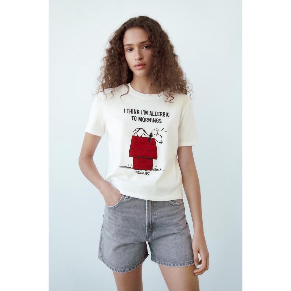 Camiseta snoopy zara mujer hotsell