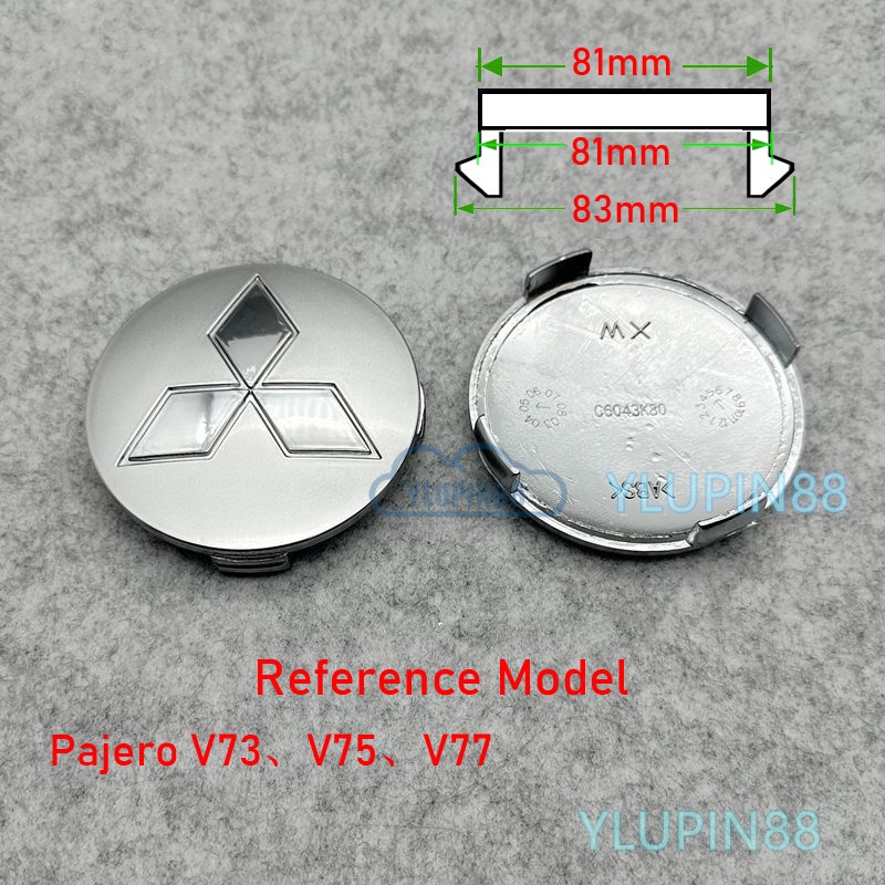 Tapacubos Para Mitsubishi - Juego De 4 (80mm, ABS + Aluminio)