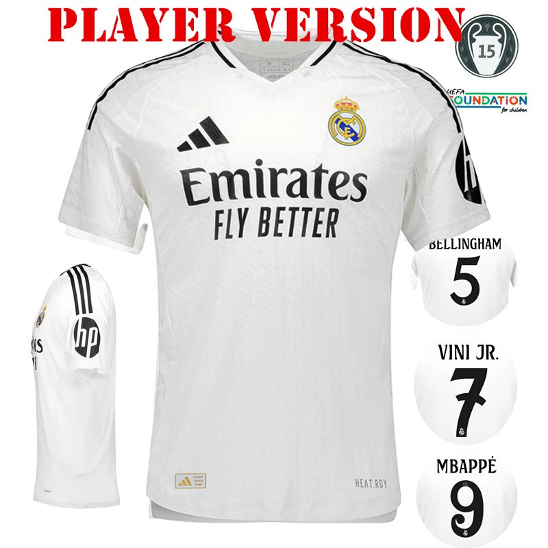 [Versión Del Jugador] Polera De Fútbol Real MADRID 2024 24/25 Local ...