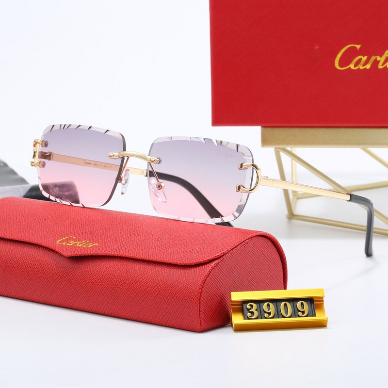 Lentes De Sol Cuadradas Vintage Con Diamantes De Marca De Disenador Para Mujer Marco Grande Cartier Shopee Chile