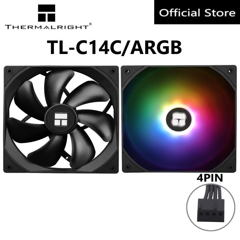 Thermalright TL-C14C Ventilador De CPU De 140 Mm, Ventilador De Computadora Silencioso PWM De 4