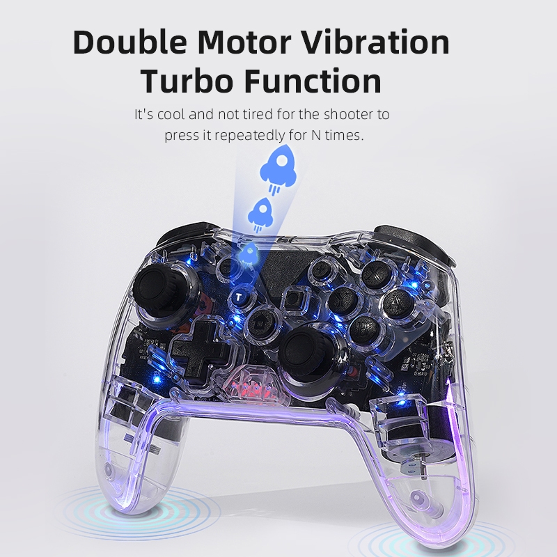 Controller Wireless P48 Con Giroscopio – Per PS4, PS3, PC, Xbox, Switch, Bianco Ergonomico