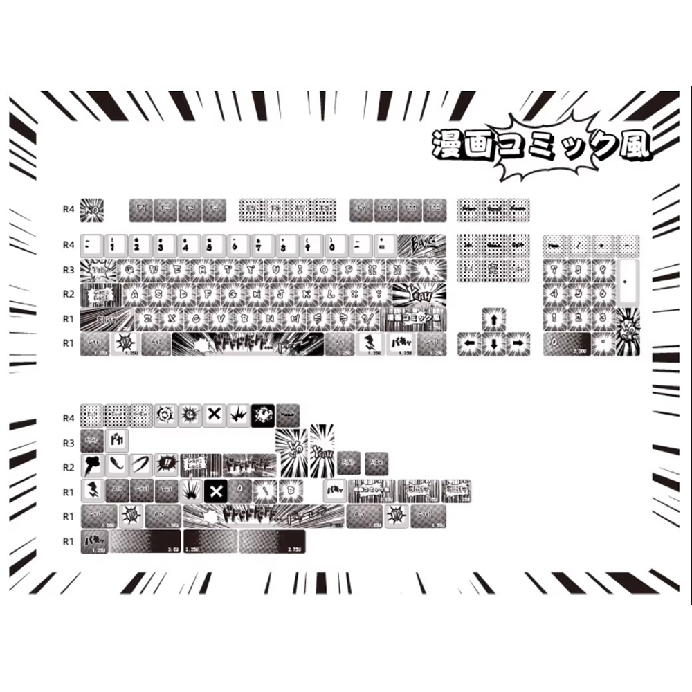 Tastiere Meccaniche Anime ONE PIECE - Tasti PBT Cherry MX Trasparenti Per Tastiera 108 Tasti