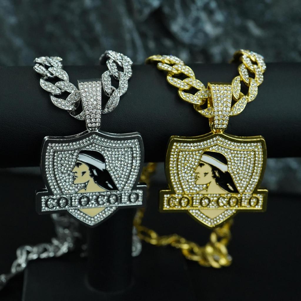 BLINGFACTORY COLGANTE HIP HOP HIELO ORO PT MMG Y COLLAR DE CADENA CUBANA DE 0.433 In 18", Chapado En Oro Sobre Aleación, Circonia Cúbica - Foto 4