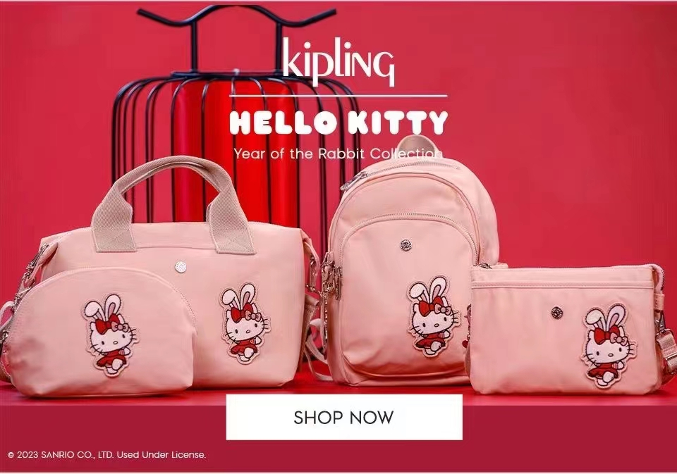 Mochila Kipling Edición Limitada/Hello Kitty Joint Series Bolsa De Viaje  Bolso/Patrón De Conejo Casual De Doble Uso Almacenamiento 14240