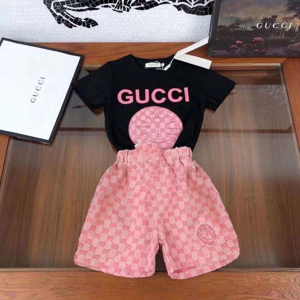 GUCCI Ropa De Verano Para Ninos Y Ninas Trajes De Manga Corta Nuevo Estilo Medianos Y Grandes s b