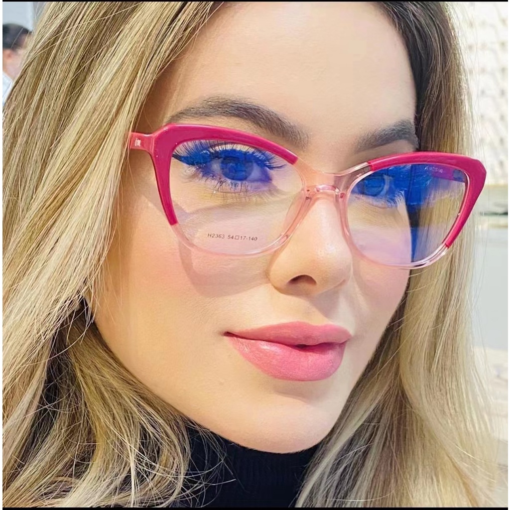 TR90 Anti Azul Ligth Gafas Marco Mujeres Moda Gato Marcos Clasico Rosa Leopardo Decorativo Shopee Chile