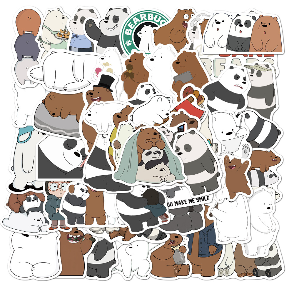 Nosotros Osos Desnudos Tan Lindo 50pcs Stickers De Dibujos Animados Grizzly  Panda Oso De Hielo Portátil Maleta Equipaje Calcomanía Impermeable | Shopee  Chile