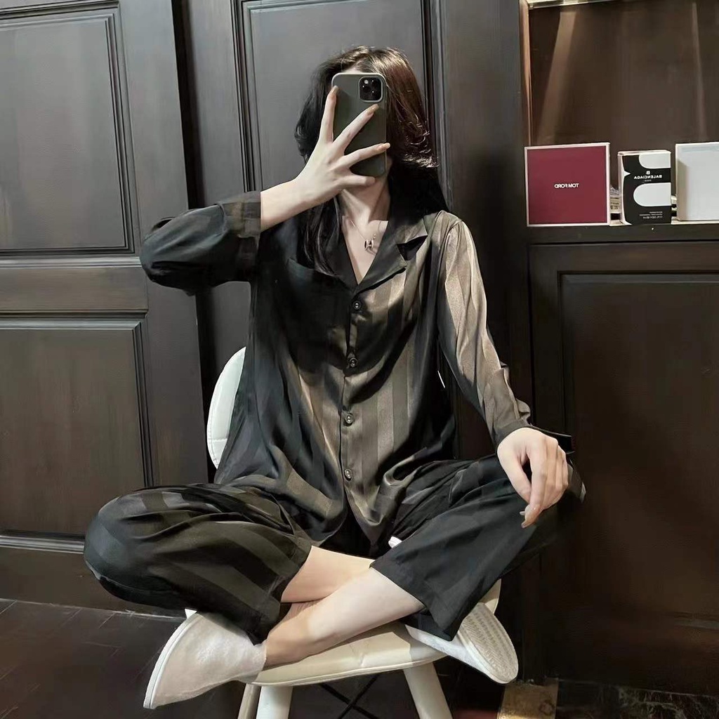KKPW Pijama de mujer para primavera y otoño, 100% algodón, mangas largas, otoño e invierno, estilo cuello, Rosa, L