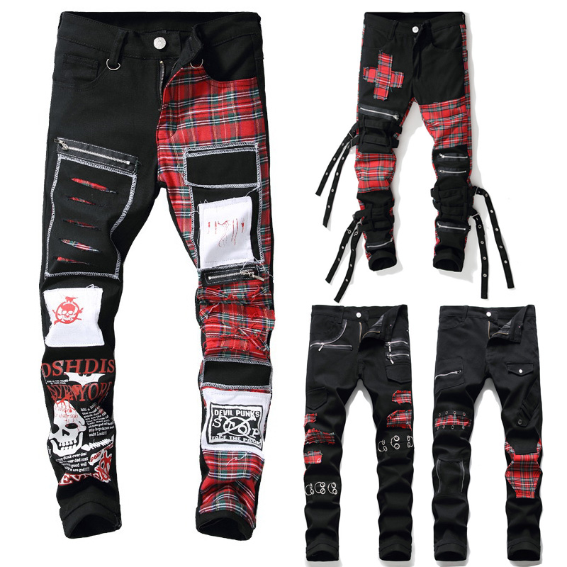 Pantalones punk online hombre