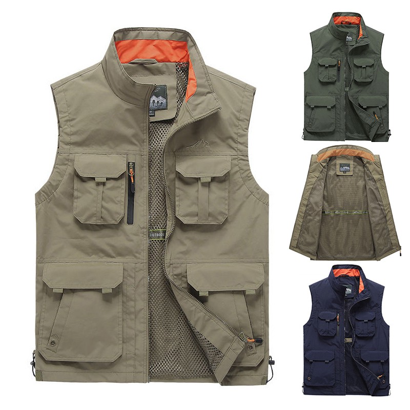 Chaleco Casual Para Hombre Al Aire Libre Multibolsillos Con Cremallera  Chaquetas Sin Mangas Para Fotografía Masculina Pesca Militar Hombres Viajes