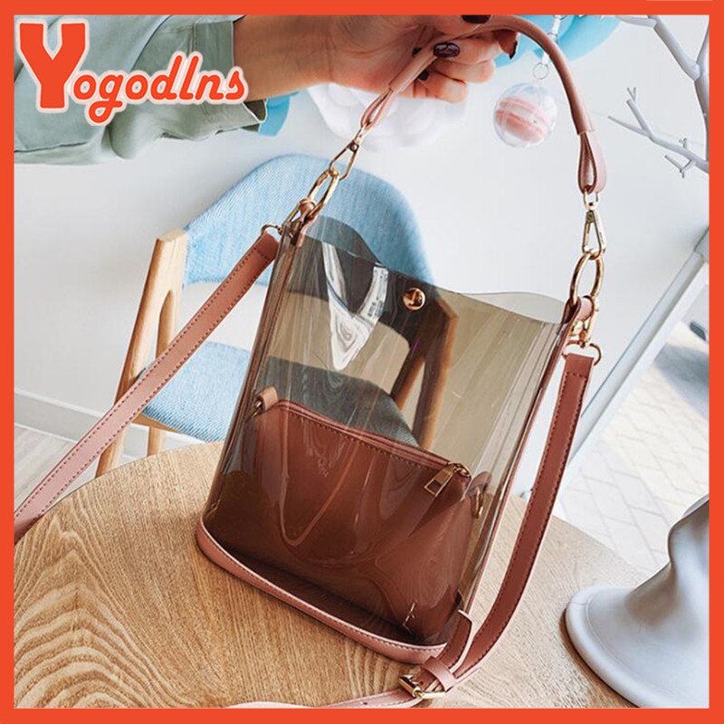 Damen Umhängetasche Transparent - PVC, 19x12x11cm, Verstellbare Kette, Modisch