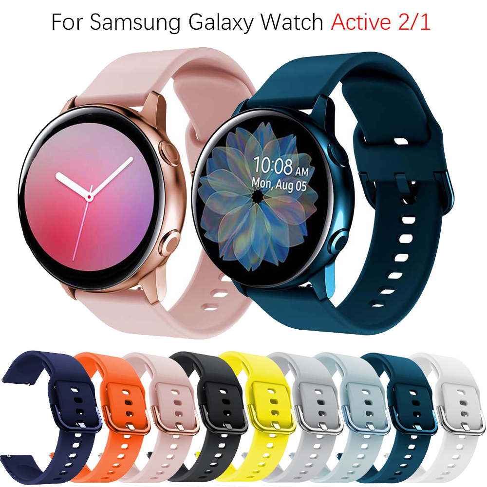 El extraño Solicitante Silenciosamente Correa De Silicona De 20 Mm Para Samsung Galaxy Watch Active 2/1 40mm 44mm  Smartwatch Pulsera | Shopee Chile