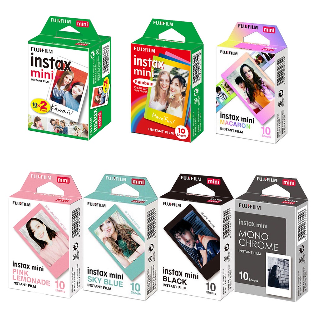Fujifilm-cámara fotográfica instantánea Instax Mini, papel fotográfico Fuji  Original, 40 películas, gran oferta, nuevo, color negro