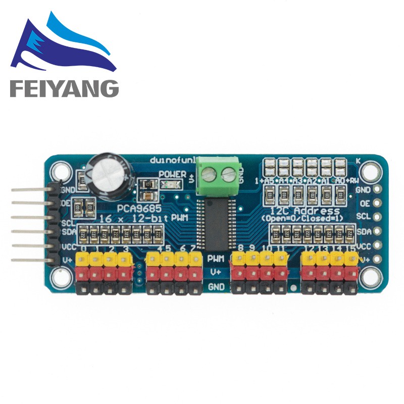 Módulo De 16 Canales De 12 Bits PWM servo Driver I2C Interfaz PCA9685