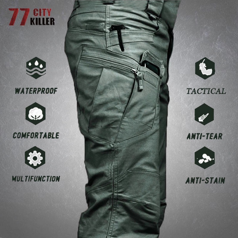  Pantalón de camuflaje para hombre, bolsillo casual