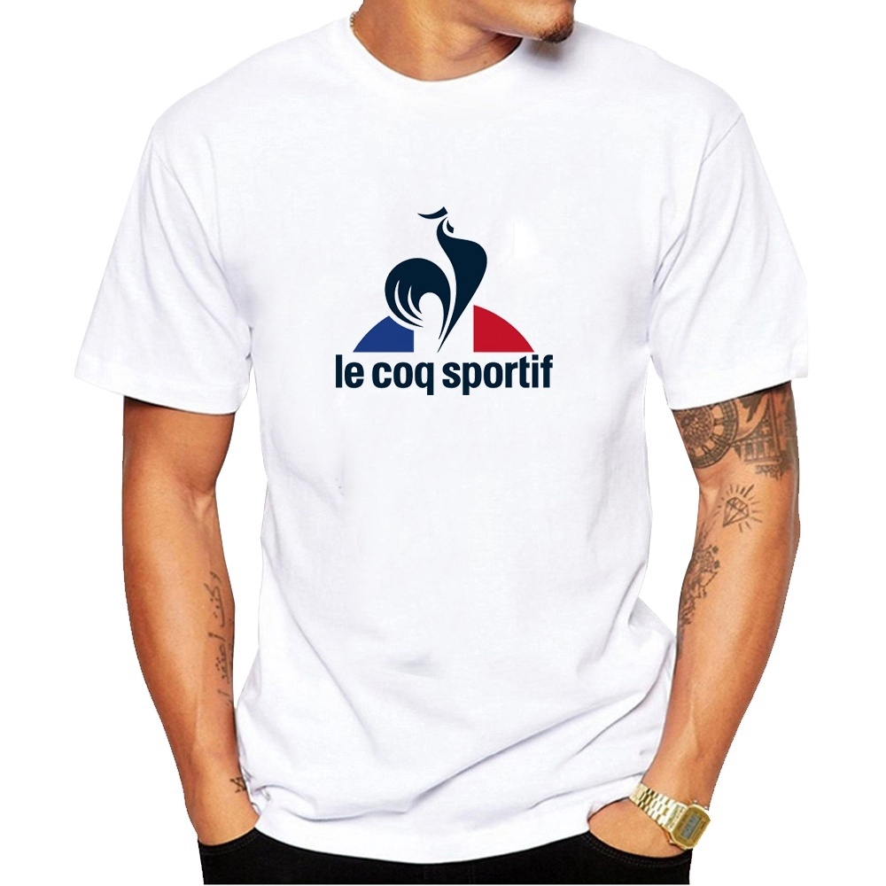 Casual Camisetas Le Coq Sportif Logotipo Impreso Grafico Hombres Moda Cuello Redondo Algodon Tops Shopee Chile